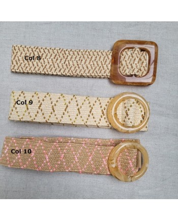 Ceinture tressée paille élastique