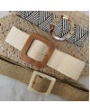 Ceinture tressée paille élastique