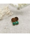 Boucles d'oreilles courte et pierre de couleur