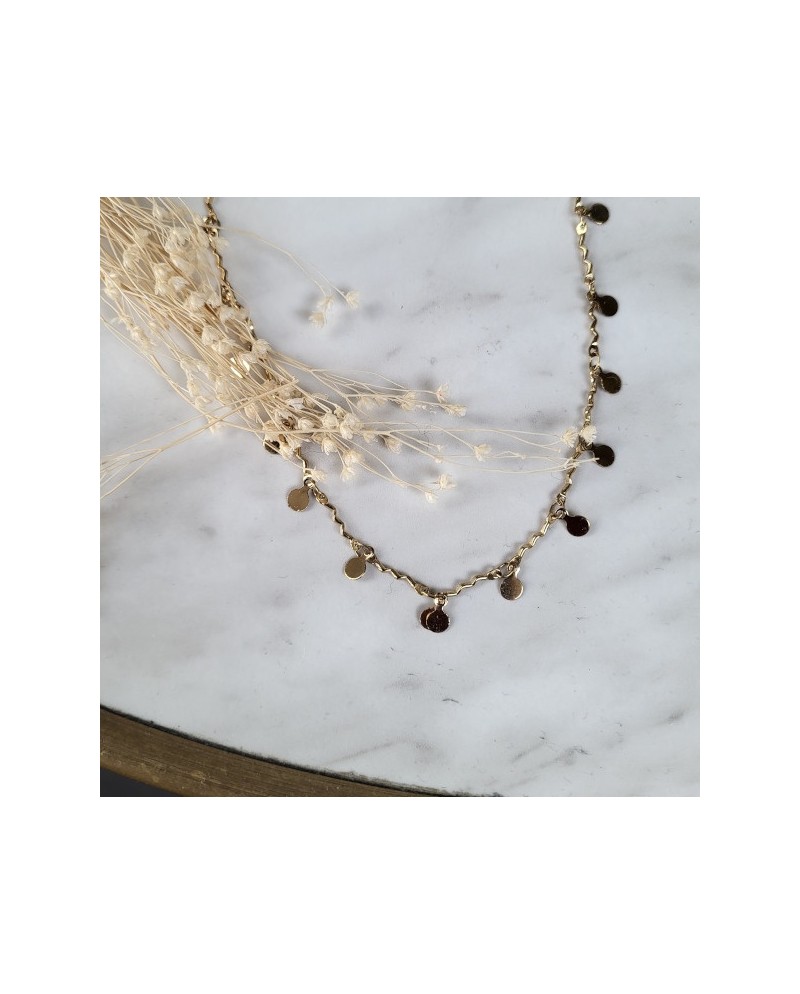 Collier pastilles plaqué Or