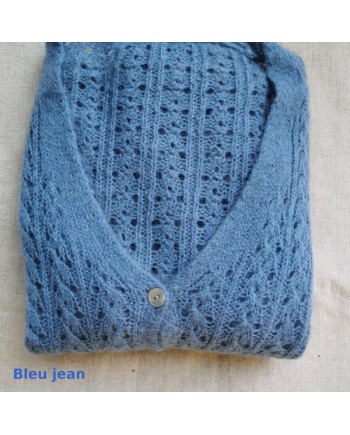 Gilet boutonné mohair ajouré