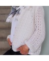 Gilet boutonné mohair ajouré