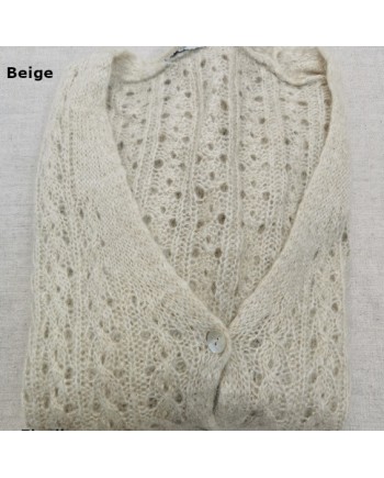 Gilet boutonné mohair ajouré