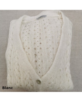 Gilet boutonné mohair ajouré