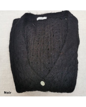 Gilet boutonné mohair ajouré