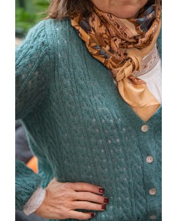 Gilet boutonné mohair ajouré