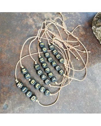 Bracelet lettres et lien coton