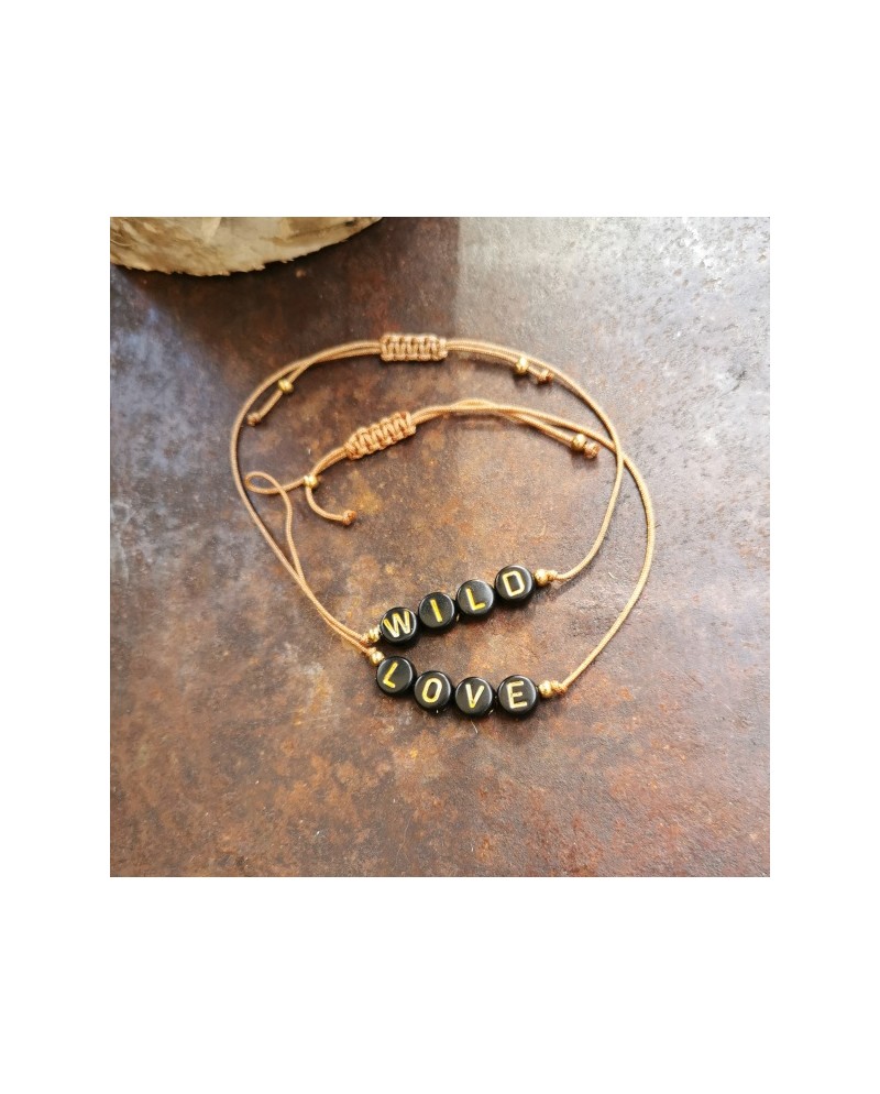 Bracelet lettres et lien coton