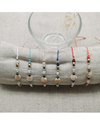 Bracelet nacre ronde et perles