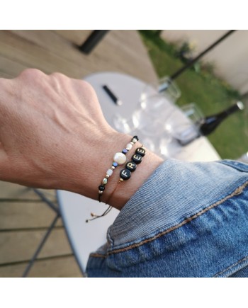 Bracelet nacre ronde et perles