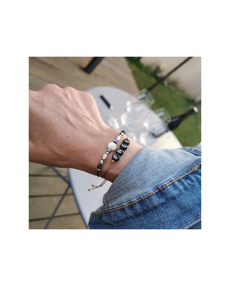 Bracelet nacre ronde et perles