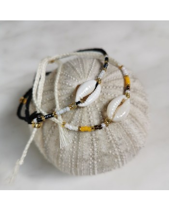 Bracelet coquillage et perlesde couleurs