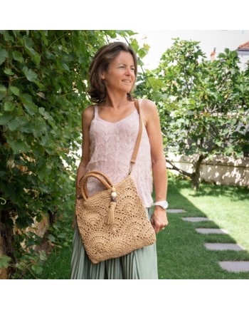 Sac rectangulaire paille "Merci"