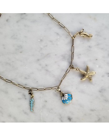 Collier large chaîne et breloque amovible