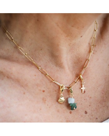 Collier large chaîne et breloque amovible