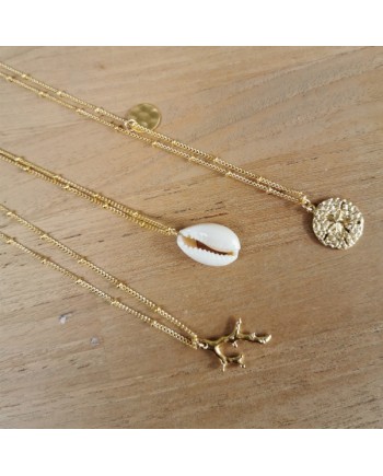 Sautoir breloques coquillage