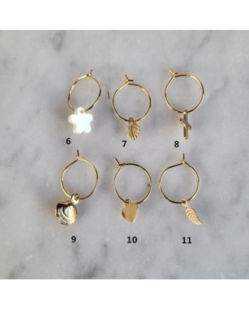 Boucle d'oreille créole et breloques amovibles