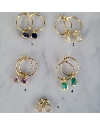 Boucle d'oreille créole et breloques amovibles