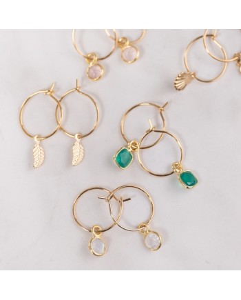 Boucle d'oreille créole et breloques amovibles