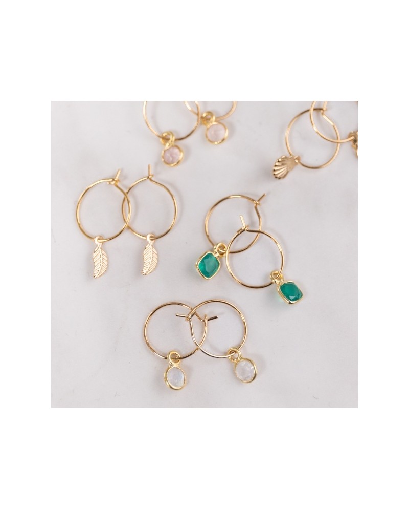 Boucle d'oreille créole et breloques amovibles