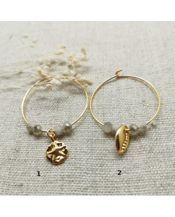 Créole plaqué Or et motif coquillage