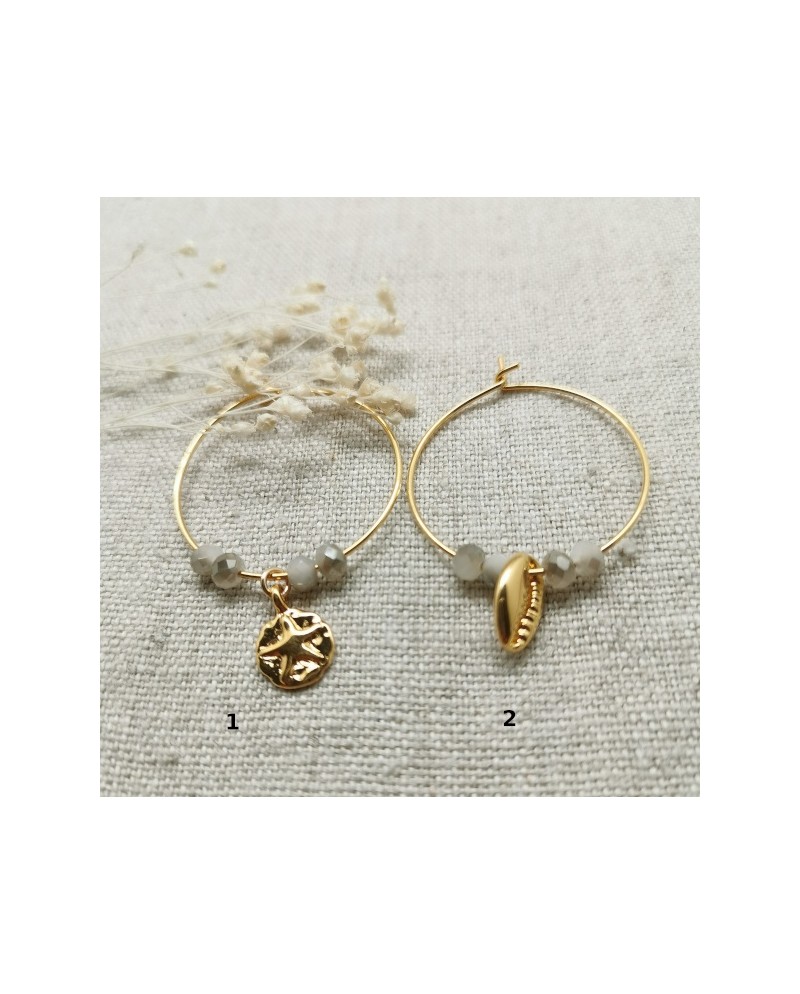 Créole plaqué Or et motif coquillage