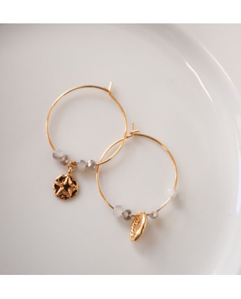 Créole plaqué Or et motif coquillage