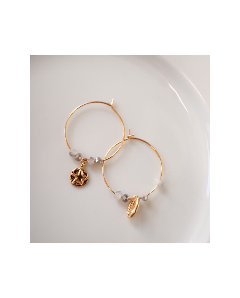 Créole plaqué Or et motif coquillage