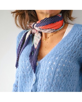Foulard carré plissé femme