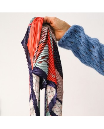 Foulard carré plissé femme