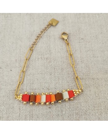 Bracelet chaîne et perles japonnaises