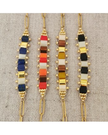 Bracelet chaîne et perles japonnaises