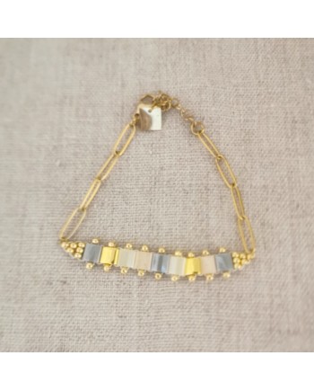 Bracelet chaîne et perles japonnaises