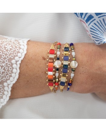 Bracelet chaîne et perles japonnaises