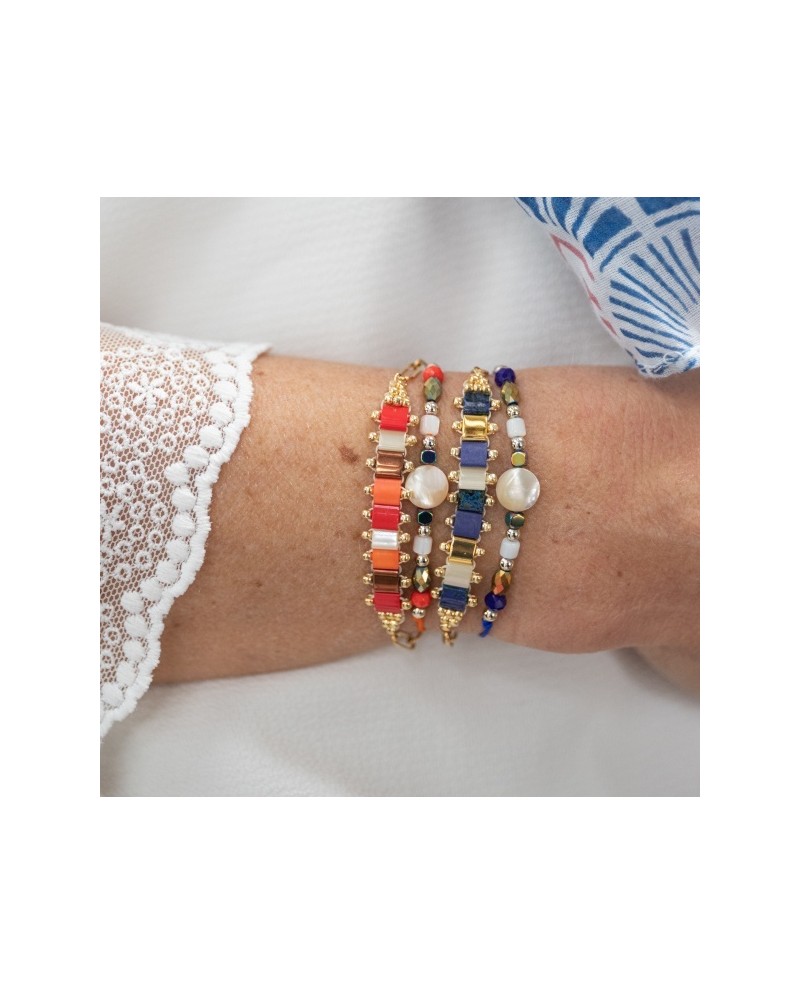 Bracelet chaîne et perles japonnaises