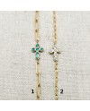 collier chaîne doré et croix colorée