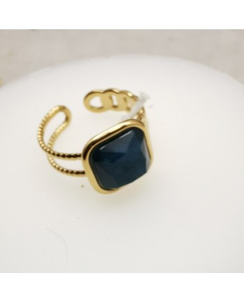 Bague pierre  naturelle carré