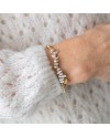 Bracelet élastique pierre naturelle et doré