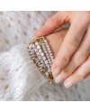 Bracelet élastique pierre naturelle et doré