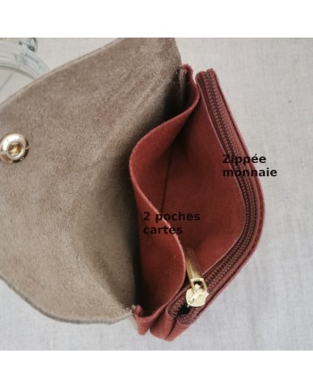 porte monnaie et carte cuir et doré