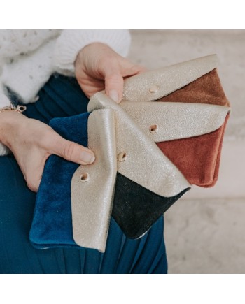 porte monnaie et carte cuir et doré