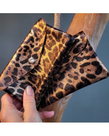 porte monnaie et carte cuir et doré