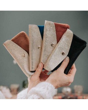 porte monnaie et carte cuir et doré