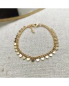 Bracelet maille et breloques coeur