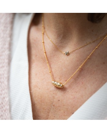 Collier perle cylindre esprit Oriental