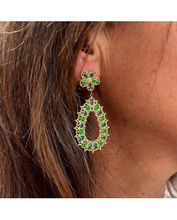 boucles d'oreilles grappe colorée