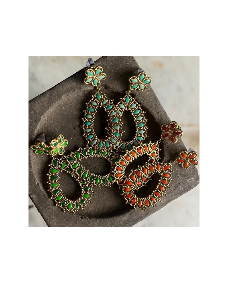 boucles d'oreilles grappe colorée