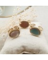 Bague double tour pierre naturelle ovale