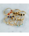 Bague motif rond pierre naturelle