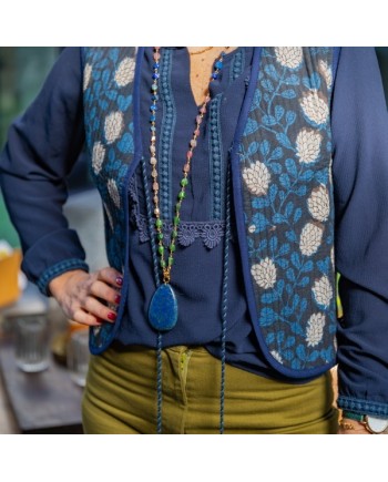 Sautoir Grande croix en pierre